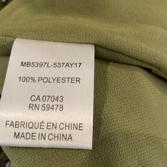 NWT Maison d’Amelie (Anthropologie) Green Crepe Blouse - Picture 7 of 9